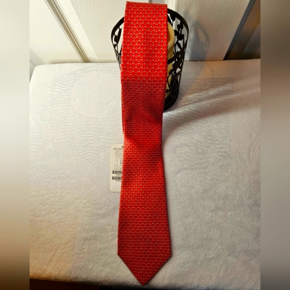 Salvatore Ferragamo Red Silk Tie Classic Accessory NWT